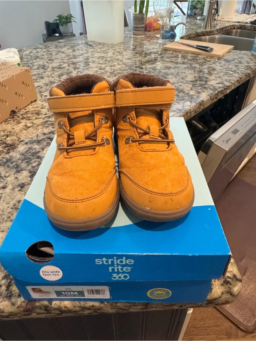 Stride Rite Orange Suede Kids' Ankle Boots